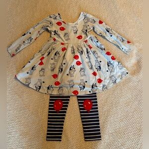 Bluey by Hanna Andersson 3T/90 skater dress and leggings set